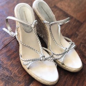 Banana Republic Espadrille wedge sandal - silver